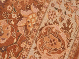handmade Transitional Kirman Brown Blue Hand Knotted RECTANGLE 100% WOOL area rug 6x9