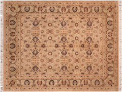 handmade Traditional New Asif Beige Green Hand Knotted RECTANGLE 100% WOOL area rug 8x10
