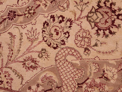 handmade Traditional Kirman Beige Brown Hand Knotted RECTANGLE 100% WOOL area rug 8x10