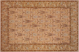 handmade Transitional Kafkaz Chobi Ziegler Tan Brown Hand Knotted RECTANGLE 100% WOOL area rug 6 x 10