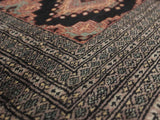 handmade Geometric Bokhara Black Lt. Brown Hand Knotted RECTANGLE 100% WOOL area rug 10x14