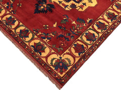 handmade Geometric Kargahi Rust Gold Hand Knotted RECTANGLE 100% WOOL area rug 7x10