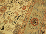 handmade Traditional Lahore Ivory Lt. Green Hand Knotted RECTANGLE 100% WOOL area rug 9x12