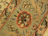 handmade Traditional Lahore Ivory Lt. Green Hand Knotted RECTANGLE 100% WOOL area rug 9x12