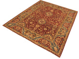 handmade Traditional Lahore Rust Gold Hand Knotted RECTANGLE 100% WOOL area rug 9x12