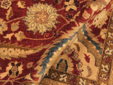 handmade Traditional Lahore Rust Gold Hand Knotted RECTANGLE 100% WOOL area rug 9x12