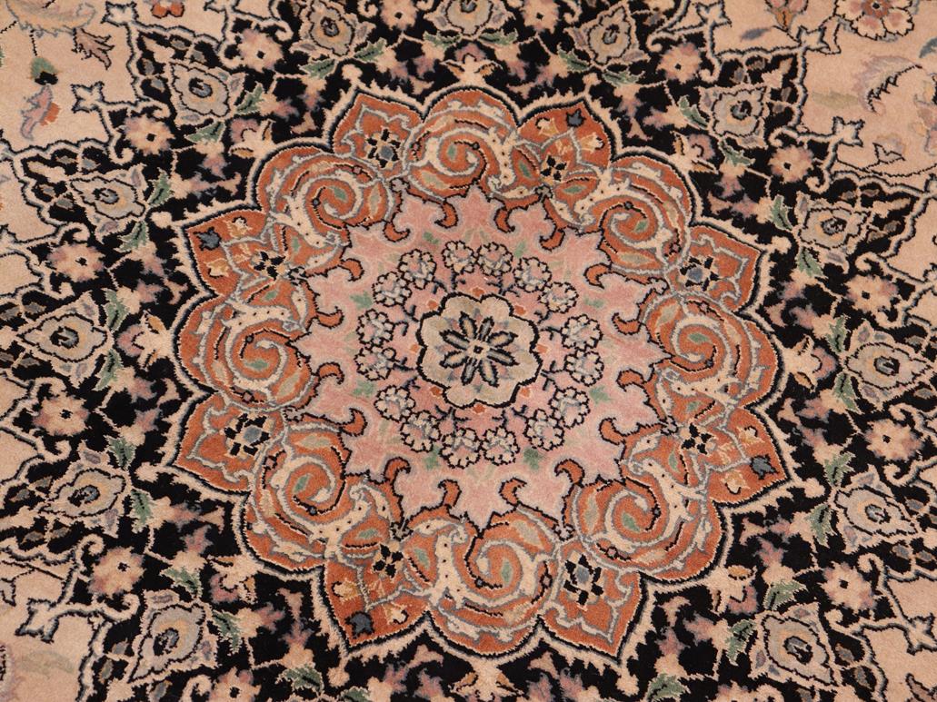 handmade Traditional Isphan Taupe Black Hand Knotted RECTANGLE 100% WOOL area rug 8x10