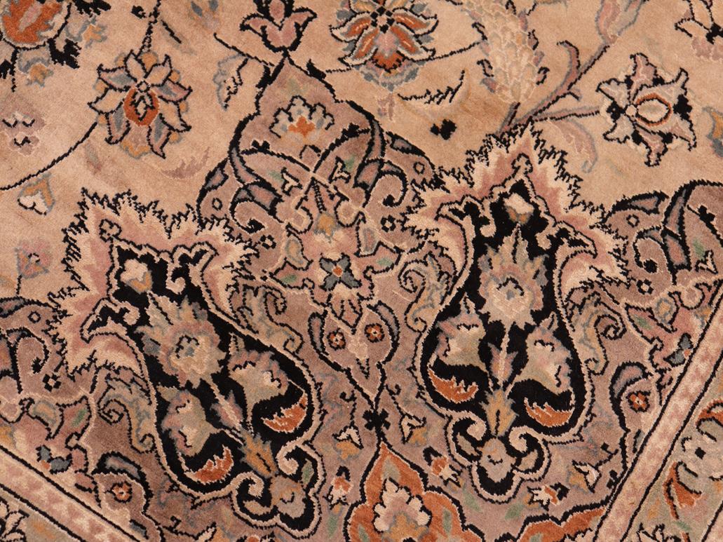 handmade Traditional Isphan Taupe Black Hand Knotted RECTANGLE 100% WOOL area rug 8x10