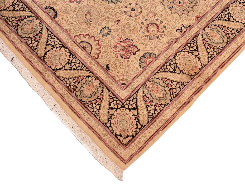 handmade Traditional New Mubashe Beige Black Hand Knotted RECTANGLE 100% WOOL area rug 8x11