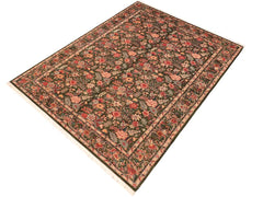 handmade Traditional Abusson Green Gold Hand Knotted RECTANGLE 100% WOOL area rug 6x9