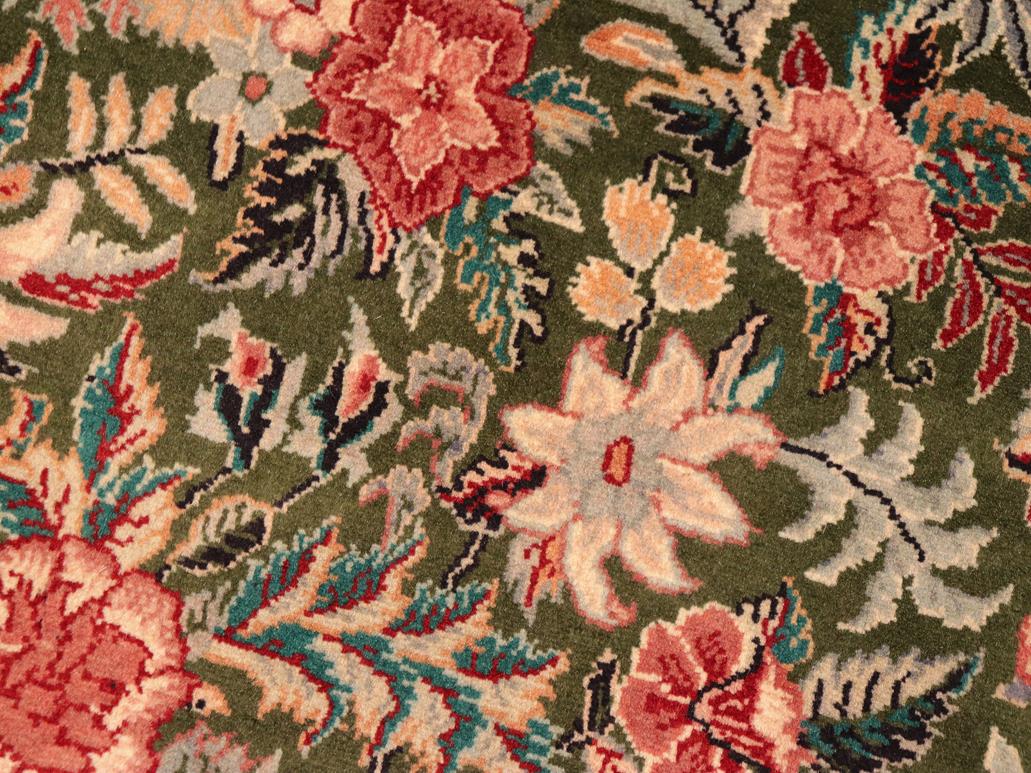 handmade Traditional Abusson Green Gold Hand Knotted RECTANGLE 100% WOOL area rug 6x9