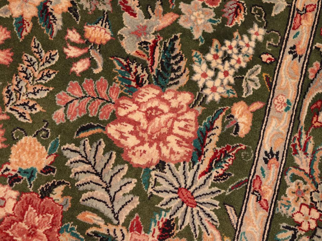 handmade Traditional Abusson Green Gold Hand Knotted RECTANGLE 100% WOOL area rug 6x9