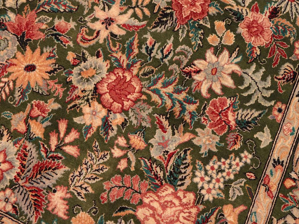 handmade Traditional Abusson Green Gold Hand Knotted RECTANGLE 100% WOOL area rug 6x9