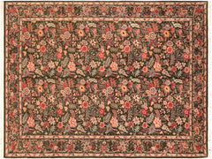 handmade Traditional Abusson Green Gold Hand Knotted RECTANGLE 100% WOOL area rug 6x9
