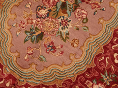 handmade Traditional Eurpien Red Lt. Brown Hand Knotted RECTANGLE 100% WOOL area rug 6x9