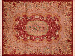 handmade Traditional Eurpien Red Lt. Brown Hand Knotted RECTANGLE 100% WOOL area rug 6x9