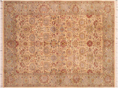 handmade Traditional Tabriz Beige Taupe Hand Knotted RECTANGLE 100% WOOL area rug 6x9