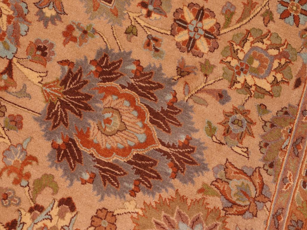 handmade Traditional Mehal Taupe Green Hand Knotted RECTANGLE 100% WOOL area rug 6x9