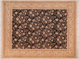 Tabriz Pak Persian Margaret Black/Tan Wool Rug - 8'1'' x 10'1''