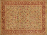 handmade Traditional Antique Lt. Green Lt. Brown Hand Knotted RECTANGLE 100% WOOL area rug 9x12