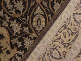 handmade Transitional Veg Dye Brown Gray Hand Knotted RUNNER 100% WOOL area rug 3x11