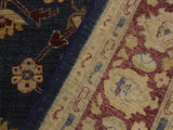 handmade Traditional Antique Blue Red Hand Knotted RECTANGLE 100% WOOL area rug 9x12
