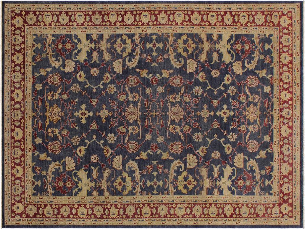 handmade Traditional Antique Blue Red Hand Knotted RECTANGLE 100% WOOL area rug 9x12