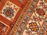 handmade Geometric Berjusta Rust Ivory Hand Knotted RECTANGLE 100% WOOL area rug 6x9