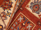 handmade Geometric Berjusta Rust Ivory Hand Knotted RECTANGLE 100% WOOL area rug 6x9