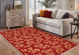 handmade Transitional Kafkaz Chobi Ziegler Red Gold Hand Knotted RECTANGLE 100% WOOL area rug 5 x 8