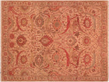 handmade Traditional  Tan Red Hand Knotted RECTANGLE 100% WOOL area rug 7x10