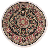 Anarkali Pak Persian Barabara Black/Pink Wool Round - 5'11'' x 6'2''