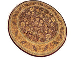 handmade Traditional Agra Tabriz Red Tan Hand Knotted ROUND 100% WOOL area rug 10x10