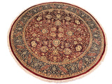 handmade Traditional Kashan Red Blue Hand Knotted ROUND 100% WOOL area rug 8x8