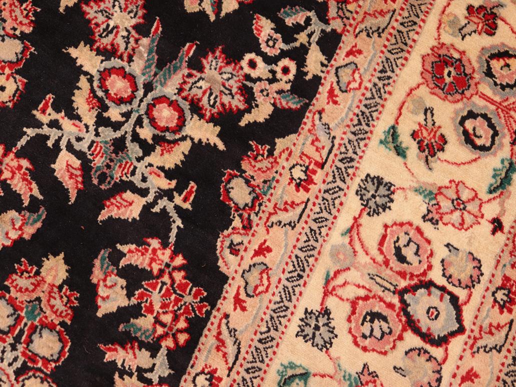 handmade Traditional Abusson Black Ivory Hand Knotted RECTANGLE 100% WOOL area rug 6x9