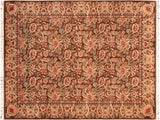William Pak Persian Laticia Chocolate/Pink Wool Rug - 5'11'' x 9'2''
