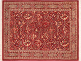 handmade Geometric Tabriz Red Tan Hand Knotted RECTANGLE 100% WOOL area rug 6x9