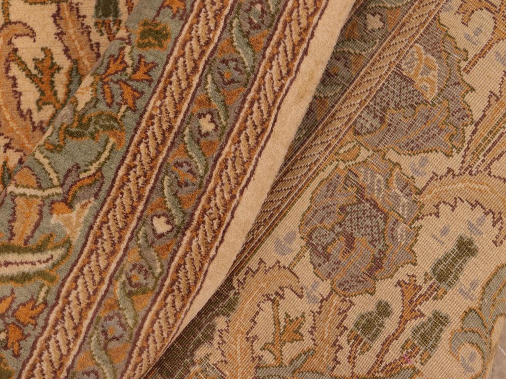 handmade Transitional Hamjolie Beige Green Hand Knotted RECTANGLE 100% WOOL area rug 6x10