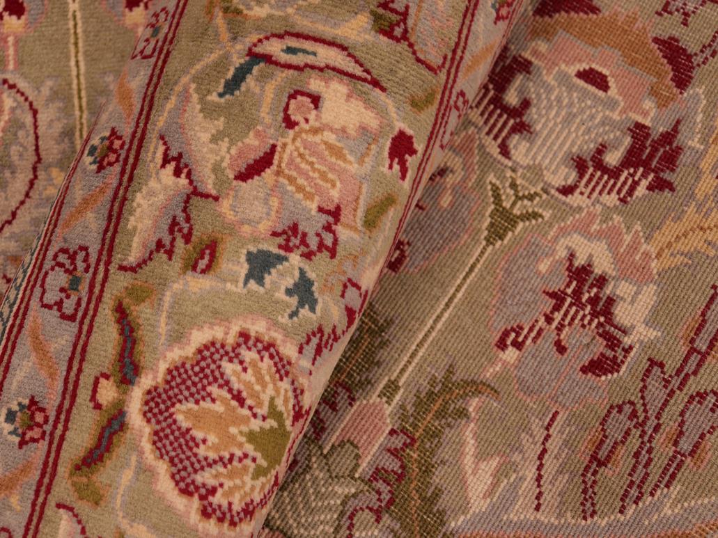 handmade Transitional Hamjolie Green Pink Hand Knotted RECTANGLE 100% WOOL area rug 6x10