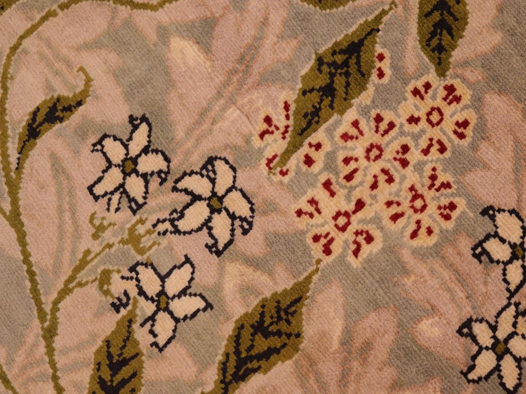 handmade Transitional Chambali Green Beige Hand Knotted RECTANGLE 100% WOOL area rug 6x9