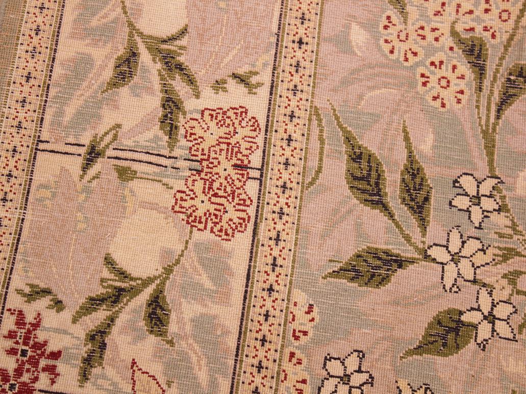 handmade Transitional Chambali Green Beige Hand Knotted RECTANGLE 100% WOOL area rug 6x9