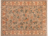 handmade Transitional Chambali Lt. Green Lt. Green Hand Knotted RECTANGLE 100% WOOL area rug 6x9