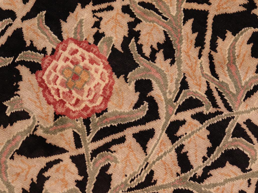 handmade Transitional Jasmain Black Gold Hand Knotted RECTANGLE 100% WOOL area rug 6x9