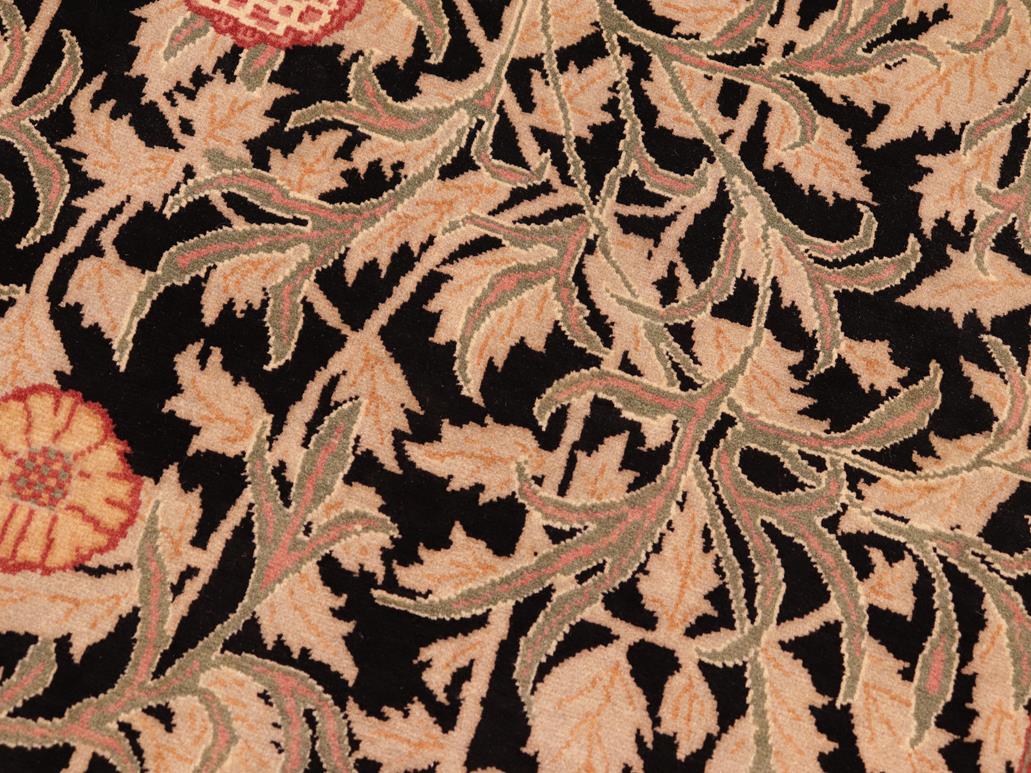 handmade Transitional Jasmain Black Gold Hand Knotted RECTANGLE 100% WOOL area rug 6x9