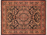 handmade Medallion, Traditional Tamour Black Gold Hand Knotted RECTANGLE 100% WOOL area rug 6x9