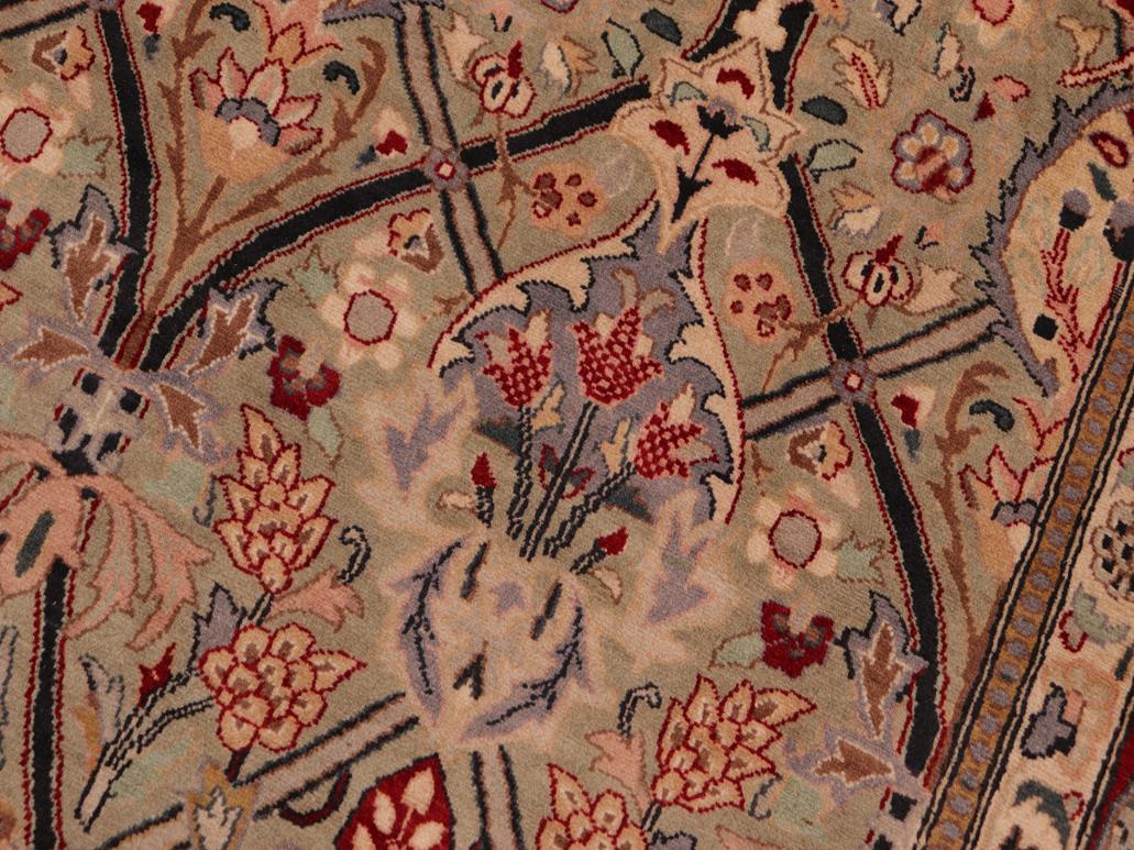 handmade Transitional Mujahid Green Red Hand Knotted RECTANGLE 100% WOOL area rug 6x9