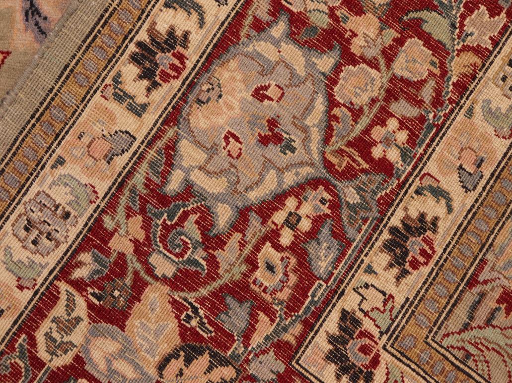 handmade Transitional Mujahid Green Red Hand Knotted RECTANGLE 100% WOOL area rug 6x9