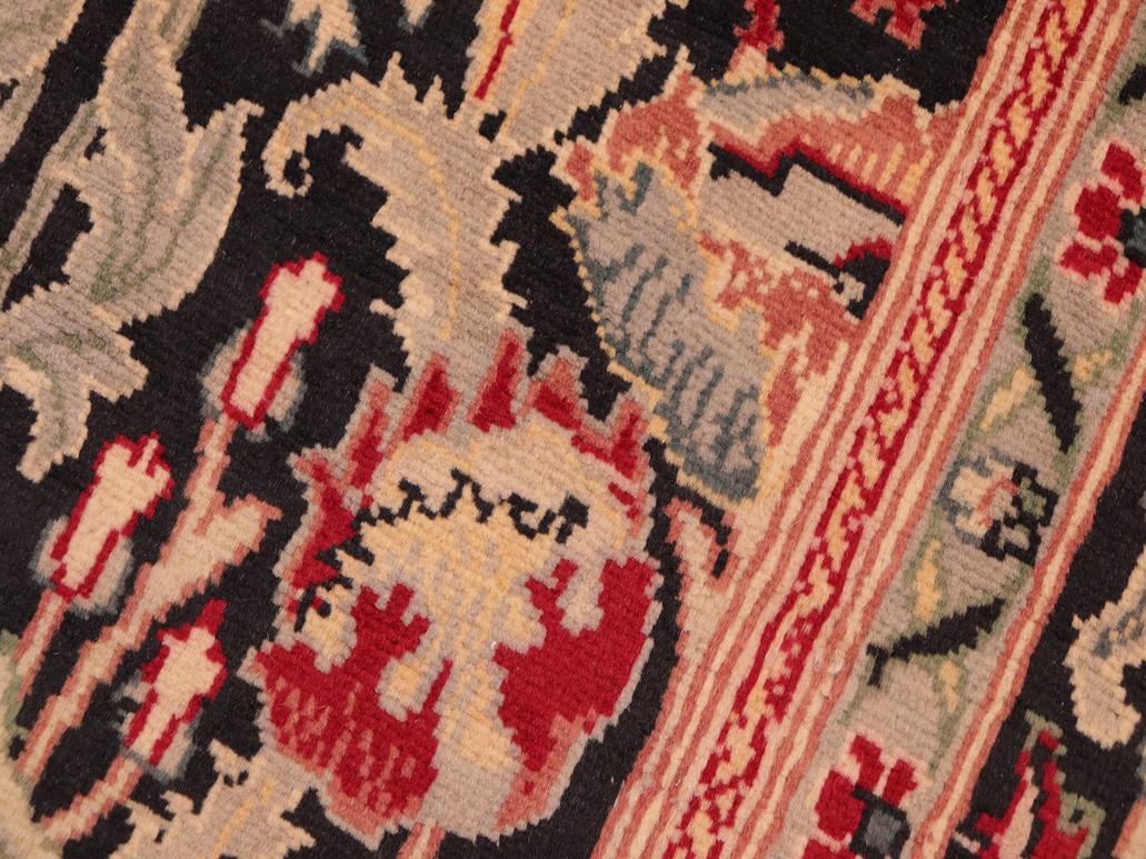 handmade Transitional Hamjolie Black Red Hand Knotted RECTANGLE 100% WOOL area rug 6x9