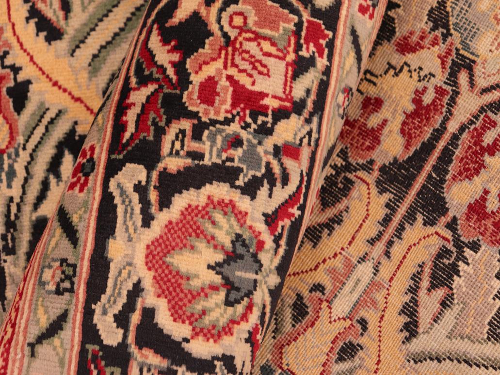 handmade Transitional Hamjolie Black Red Hand Knotted RECTANGLE 100% WOOL area rug 6x9