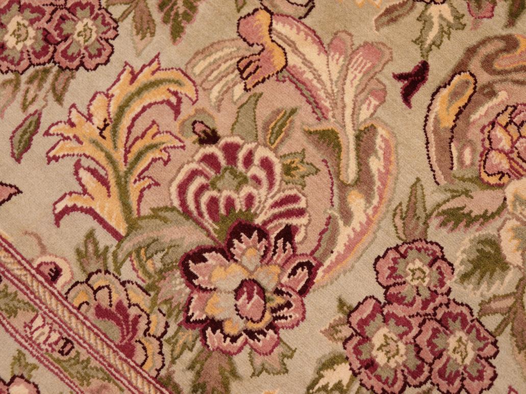 handmade Transitional Basarabian Green Pink Hand Knotted RECTANGLE 100% WOOL area rug 6x9